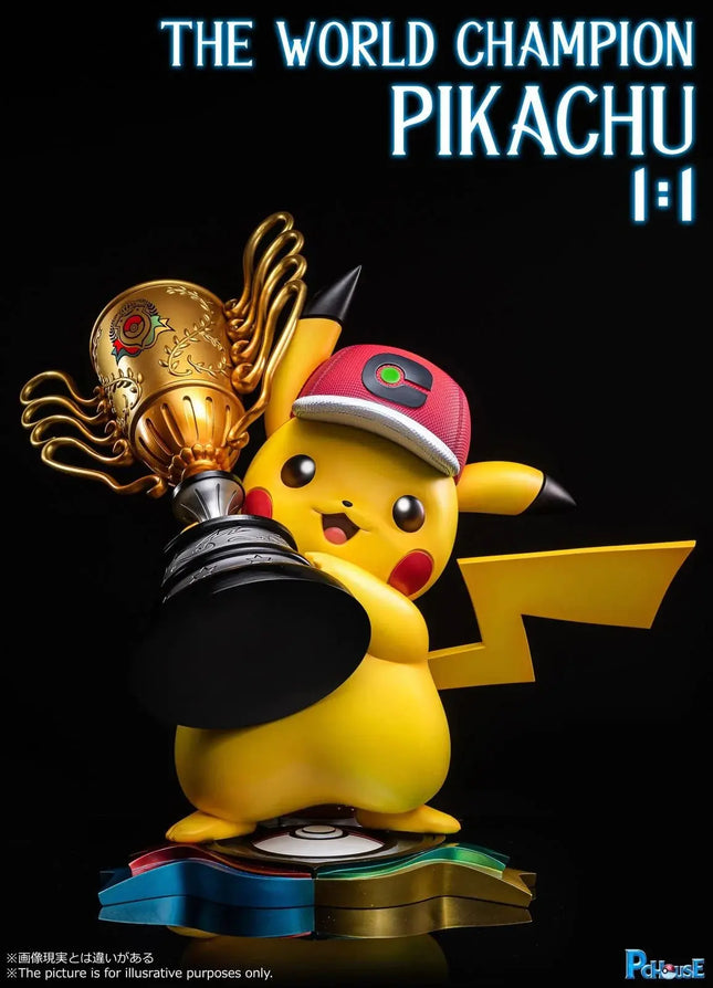 Pokemon World Champion Pikachu Life Size Statue LM Treasures - PCS