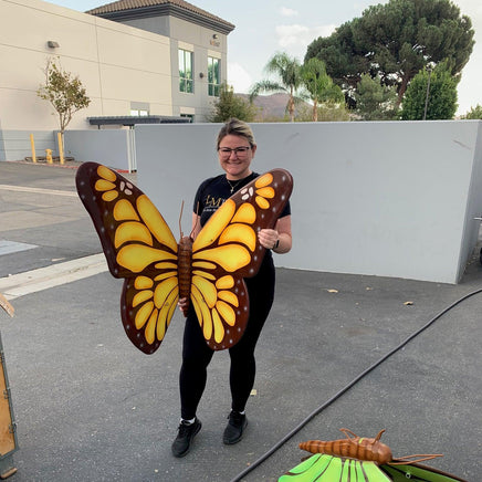 Orange Butterfly Insect Over Sized Statue - LM Treasures 