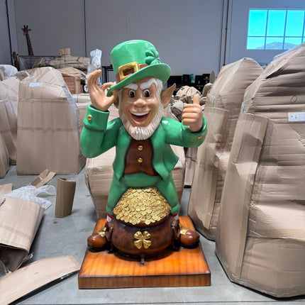 Leprechaun With Gold Saint Patrick's Day Life Size Statue