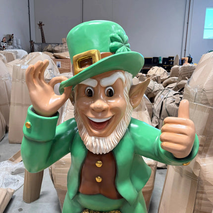Leprechaun With Gold Saint Patrick's Day Life Size Statue LM Treasures - T