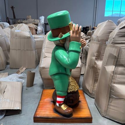 Leprechaun With Gold Saint Patrick's Day Life Size Statue