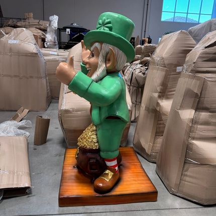 Leprechaun With Gold Saint Patrick's Day Life Size Statue
