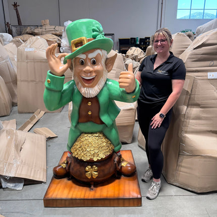 Leprechaun With Gold Saint Patrick's Day Life Size Statue