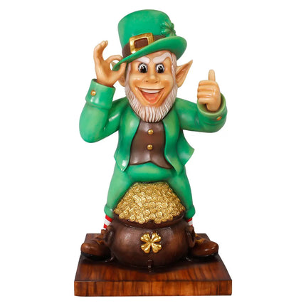 Leprechaun With Gold Saint Patrick's Day Life Size Statue