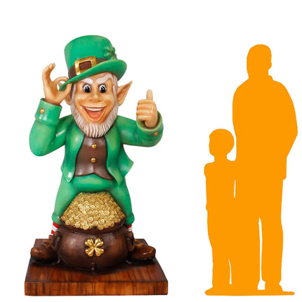 Leprechaun With Gold Saint Patrick's Day Life Size Statue