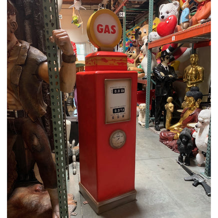 Red Gas Pump Life Size Statue - LM Treasures 