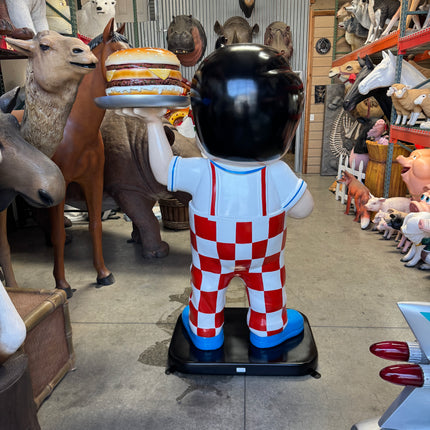 Boy Holding Hamburger Life Size Statue