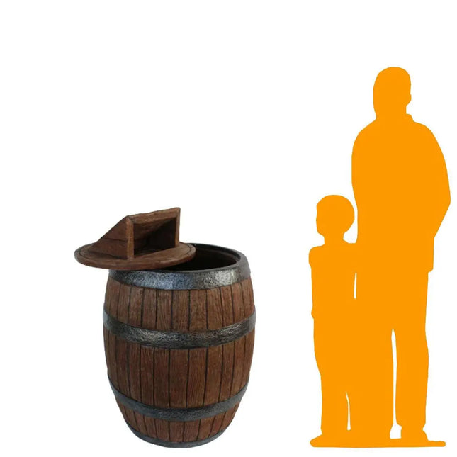 Barrel Trash Can Life Size Statue LM Treasures - T