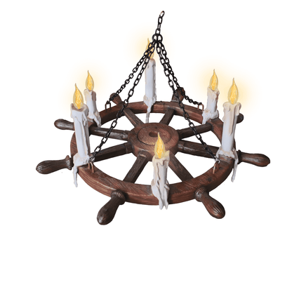 Rudder Wheel Chandelier Life Size Statue - LM Treasures 