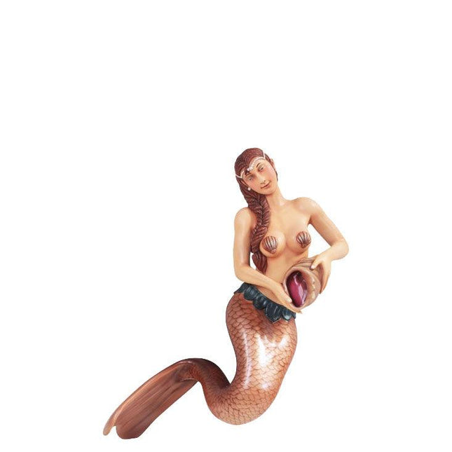Brown Mermaid Life Size Statue