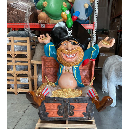 Comic Pirate in Treasure Life Size Statue - LM Treasures 
