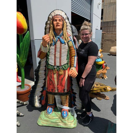 Indian With Spear Life Size Statue - LM Treasures 