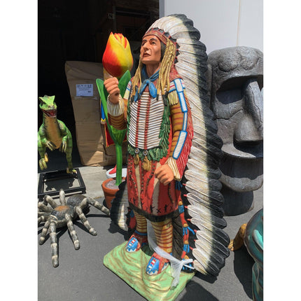 Indian With Spear Life Size Statue - LM Treasures 