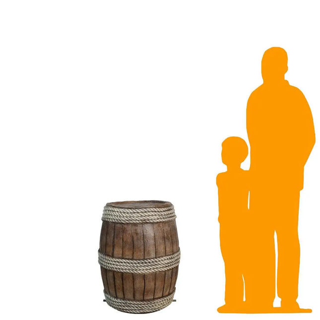 Barrel With Rope Life Size Statue LM Treasures - T