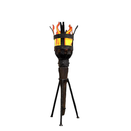 Fire Tiki Torch With Stand Life Size Statue
