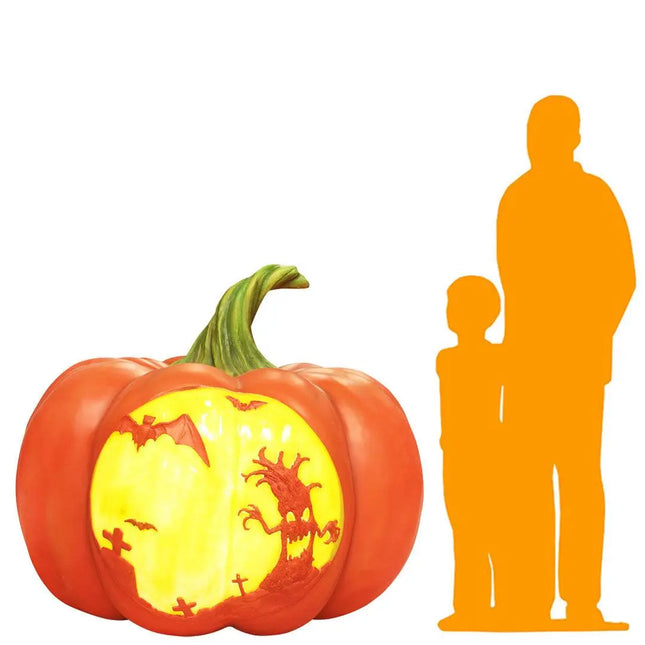 Graveyard Pumpkin Lantern Over Sized Statue LM Treasures - T