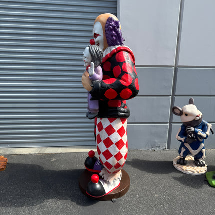 Jester Clown With Doll Life Size Statue