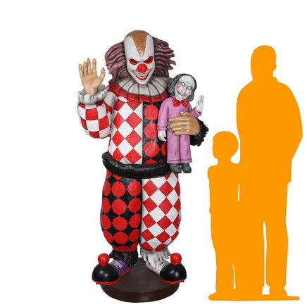 Jester Clown With Doll Life Size Statue - LM Treasures 