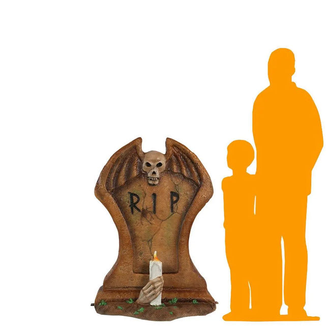 Gravestone One Candle Life Size Statue LM Treasures - T