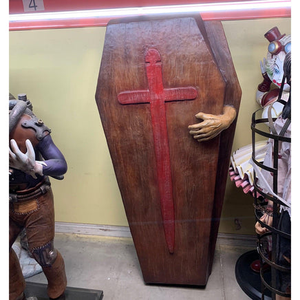 Coffin With Hand Life Size Statue - LM Treasures 