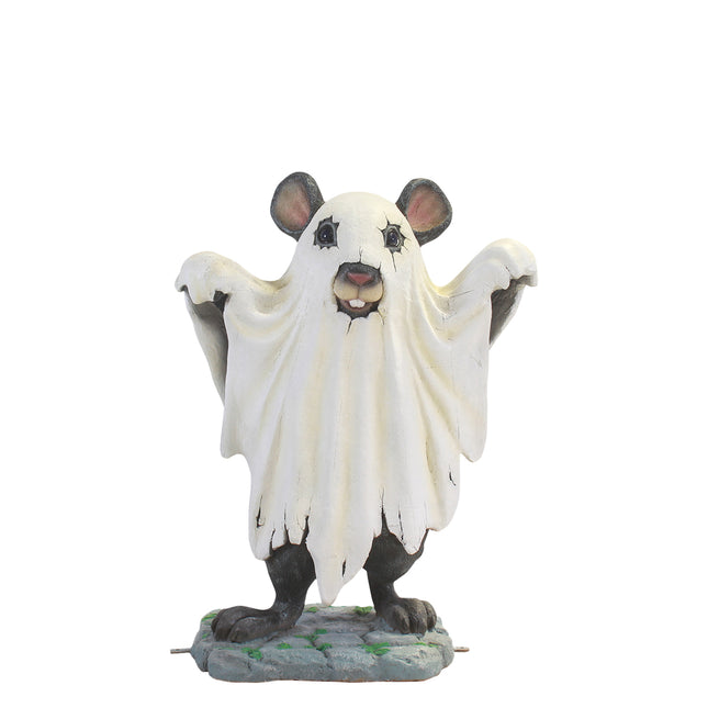 Ghost Mouse Halloween Statue