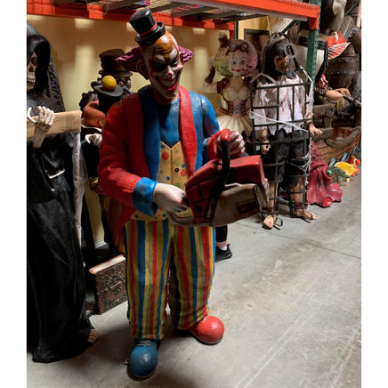 Scary Clown With Chainsaw Life Size Statue - LM Treasures 