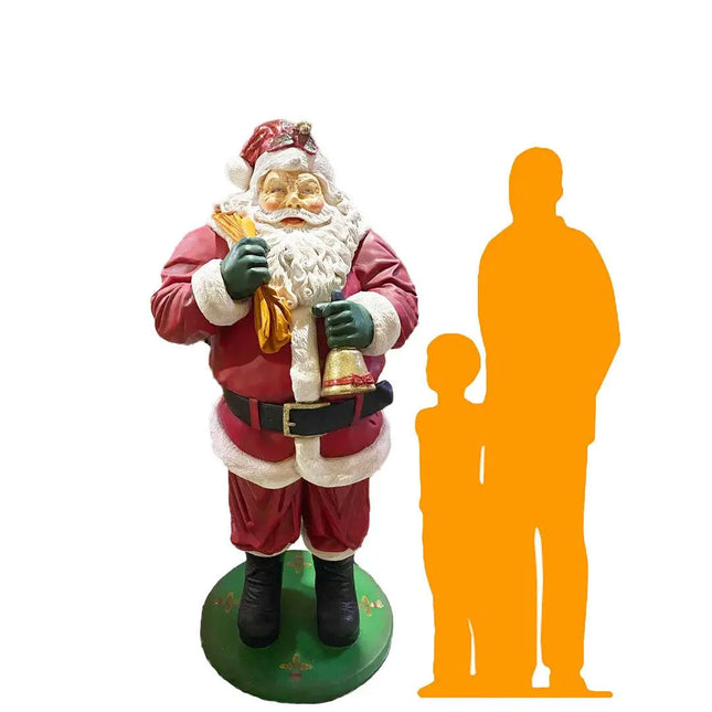 Santa Claus With Bag Christmas Life Size Statue LM Treasures - A