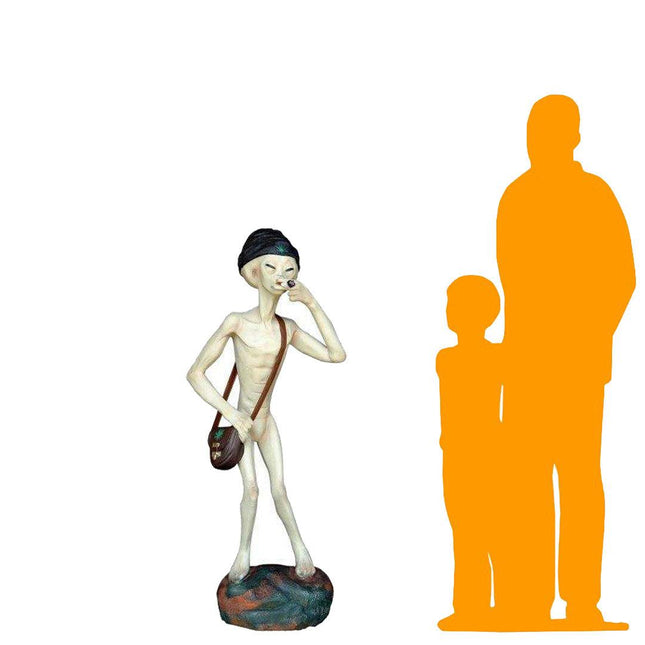 Smoking Alien Standing Life Size Statue - LM Treasures 