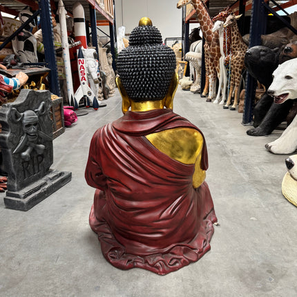 Sitting Gold and Red Buddha Statue LM Treasures - H