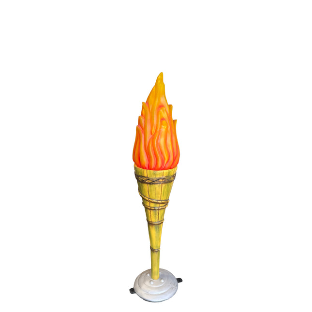 Small Fire Tiki Torch With LED 4ft Statue