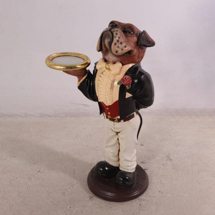 Small Bulldog Boxer Butler Statue