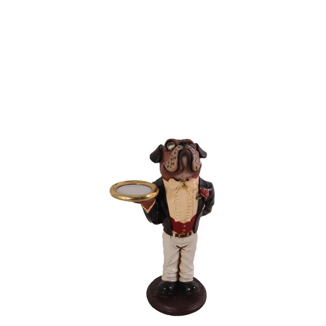 Small Bulldog Boxer Butler Statue LM Treasures - H
