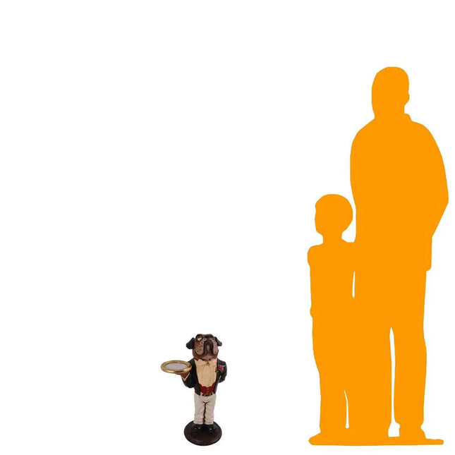 Small Bulldog Boxer Butler Statue LM Treasures - H