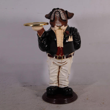 Large Bulldog Boxer Butler Statue