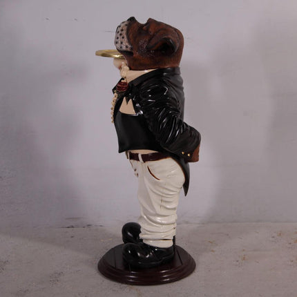 Large Bulldog Boxer Butler Statue