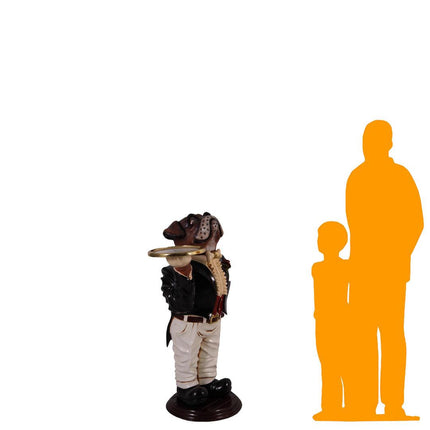 Large Bulldog Boxer Butler Statue