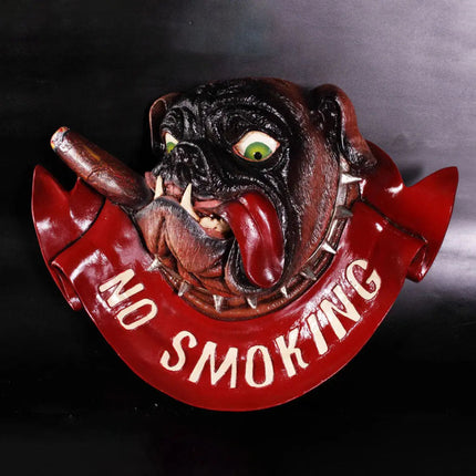 No Smoking Bulldog Sign Wall Decor Statue LM Treasures - H