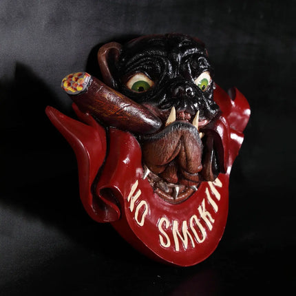 No Smoking Bulldog Sign Wall Decor Statue LM Treasures - H