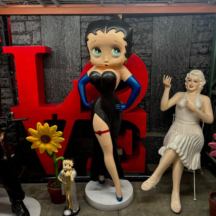 Betty Boop In Black Life Size Statue - LM Treasures 