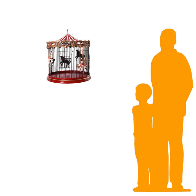 Hanging Birdcage Carousel Horse Statue LM Treasures - H