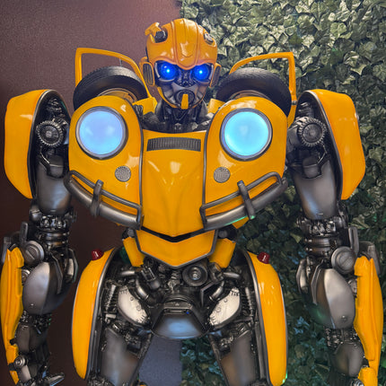Yellow & Black Robot Life Size Statue