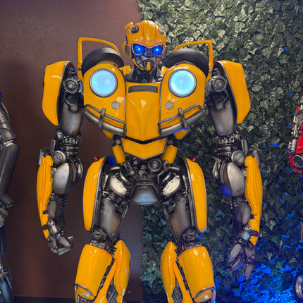 Yellow & Black Robot Life Size Statue