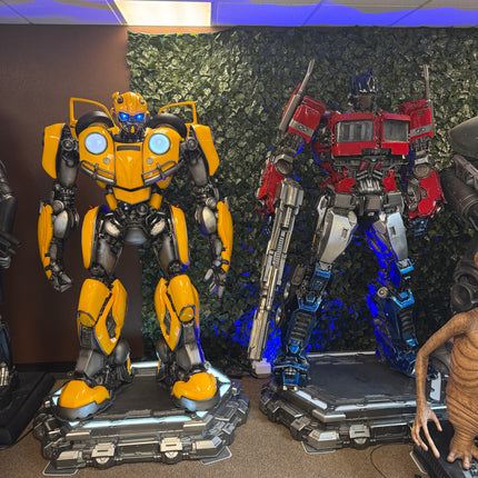 Yellow & Black Robot Life Size Statue