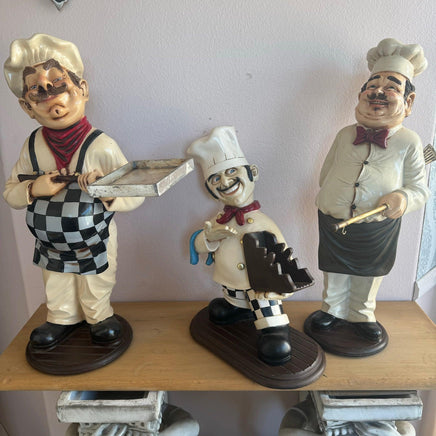 Set of 3 Small Chef Cook Statues - LM Treasures 