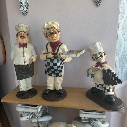 Set of 3 Small Chef Cook Statues - LM Treasures 