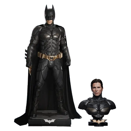 The Dark Knight Batman (Christian Bale) Set of 2 Life Size 1:1 Statue and Bust Queen Studios LM Treasures - QS