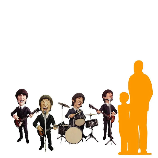 English Rock Band Caricature Set of 4 Statues LM Treasures - PT