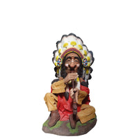 Smoking Indian Chief Life Size Statue - LM Treasures 