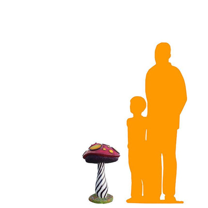Stripped Mushroom Over Sized Statue - LM Treasures 