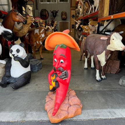 Singing Western Chili Over Sized Statue